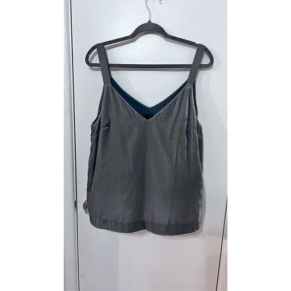 J Crew Velvet Gray Tank Top Womens Size L - Picture 3 of 9
